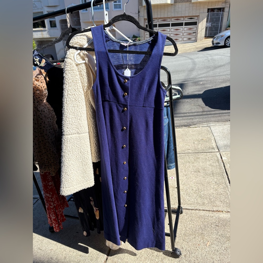 Vintage Fritzi Blue Sleeveless Dress